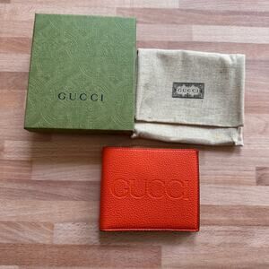 Gucci Men’s Biford Leather Wallet in Orange